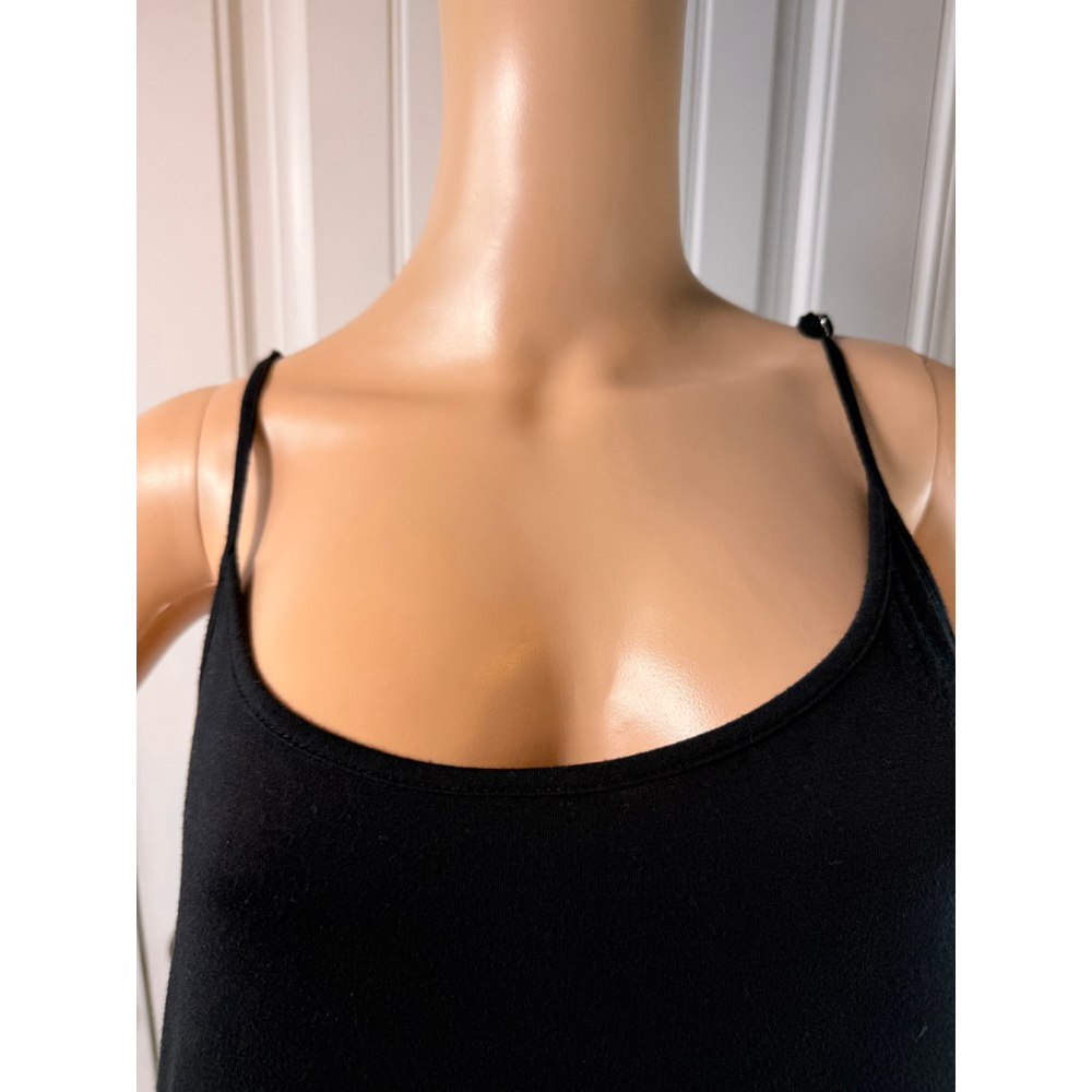 Womens Black Slip Dress Top Size 18W Lace Trim Spaghetti Strap Witchy Whimsigoth - Picture 3 of 13